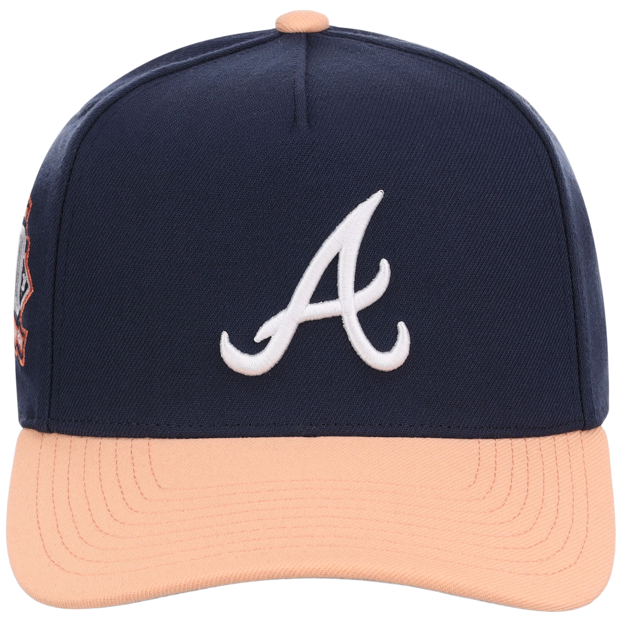 Atlanta Braves Mitchell & Ness MLB 'Era Flip' Heritage Series Pro Pinch - Navy/Peach