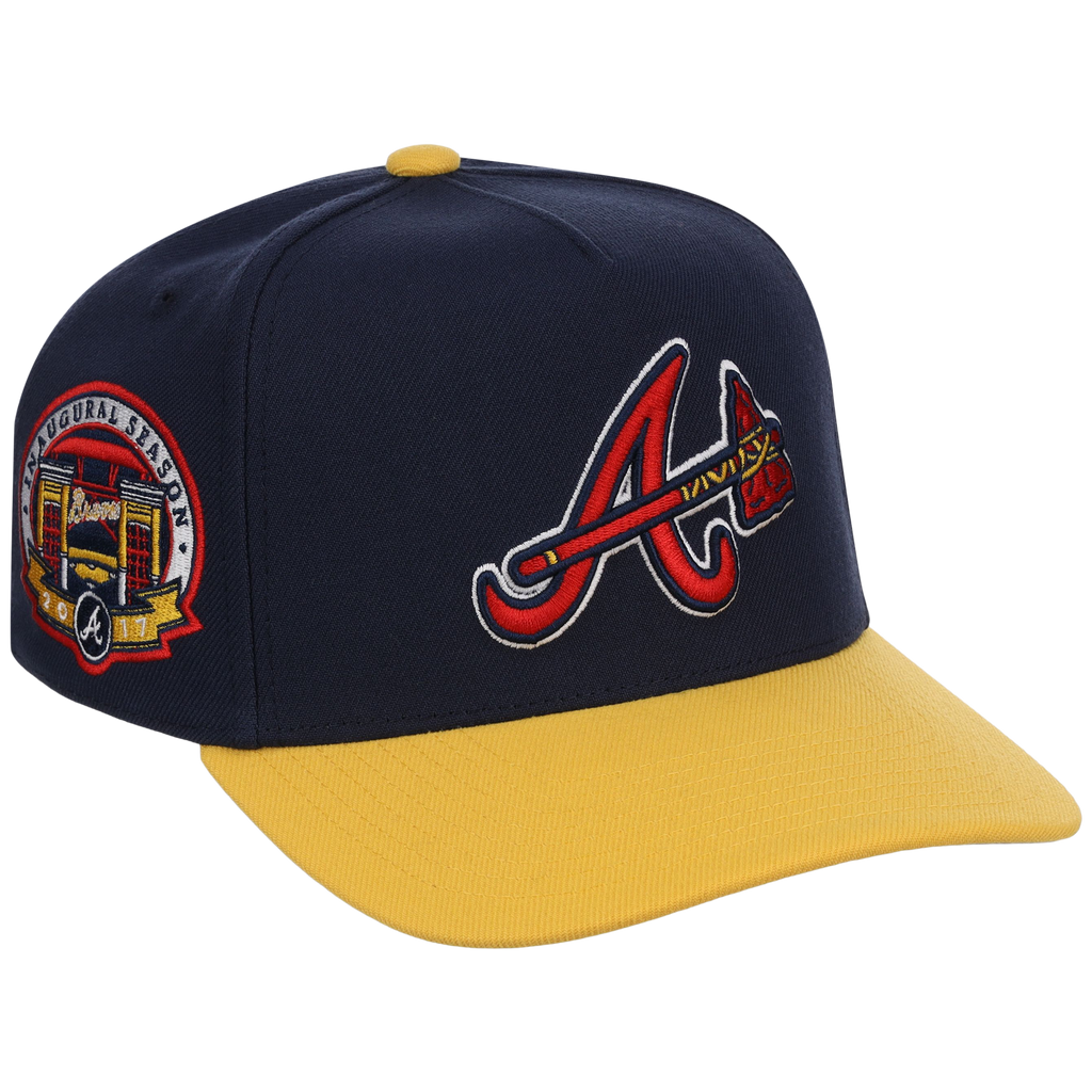 Atlanta Braves Mitchell & Ness MLB 'Era Flip' Heritage Series Pro Pinch - Navy/Yellow