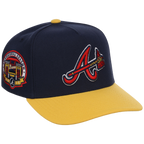 Atlanta Braves Mitchell & Ness MLB 'Era Flip' Heritage Series Pro Pinch - Navy/Yellow