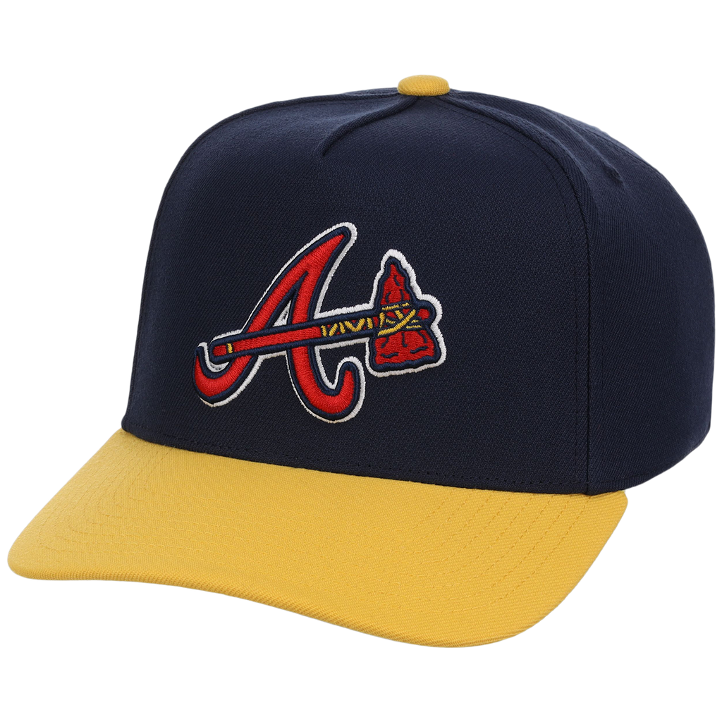 Atlanta Braves Mitchell & Ness MLB 'Era Flip' Heritage Series Pro Pinch - Navy/Yellow