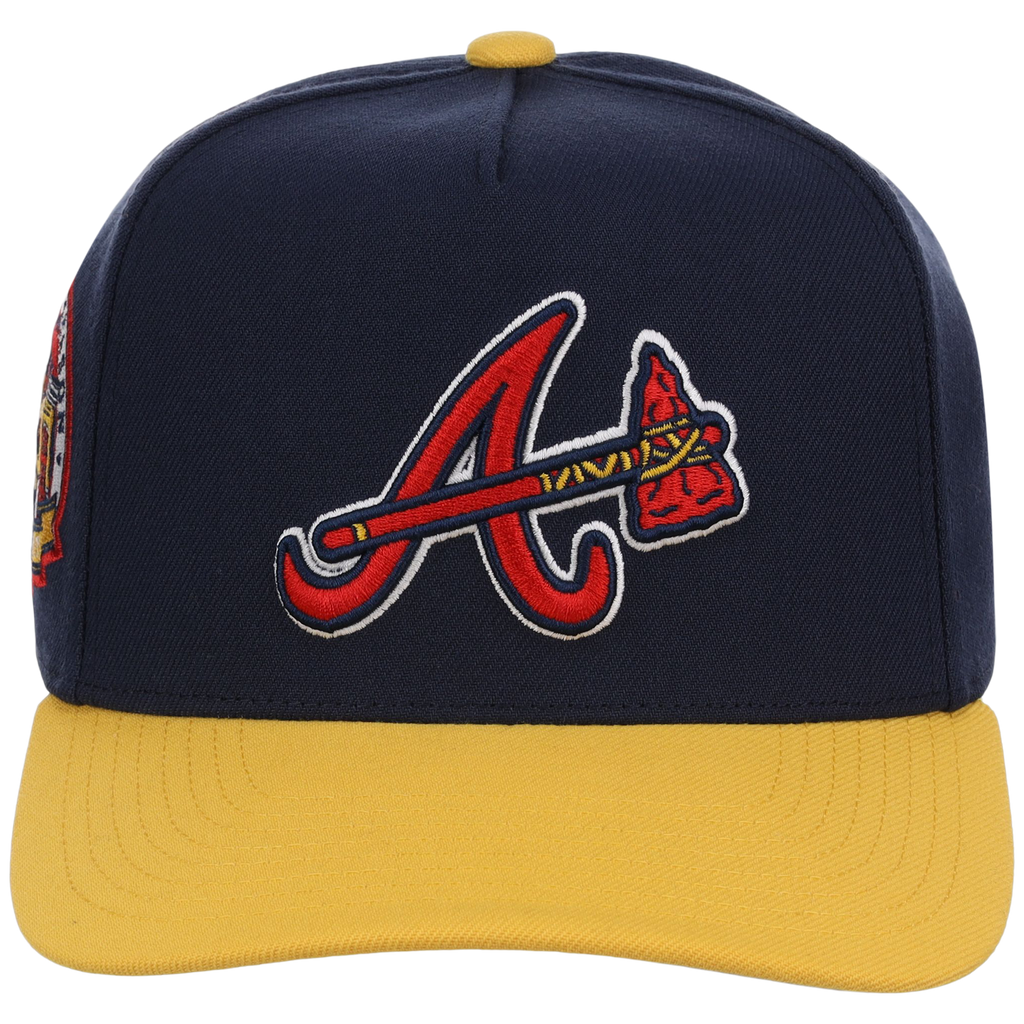 Atlanta Braves Mitchell & Ness MLB 'Era Flip' Heritage Series Pro Pinch - Navy/Yellow