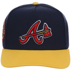 Atlanta Braves Mitchell & Ness MLB 'Era Flip' Heritage Series Pro Pinch - Navy/Yellow