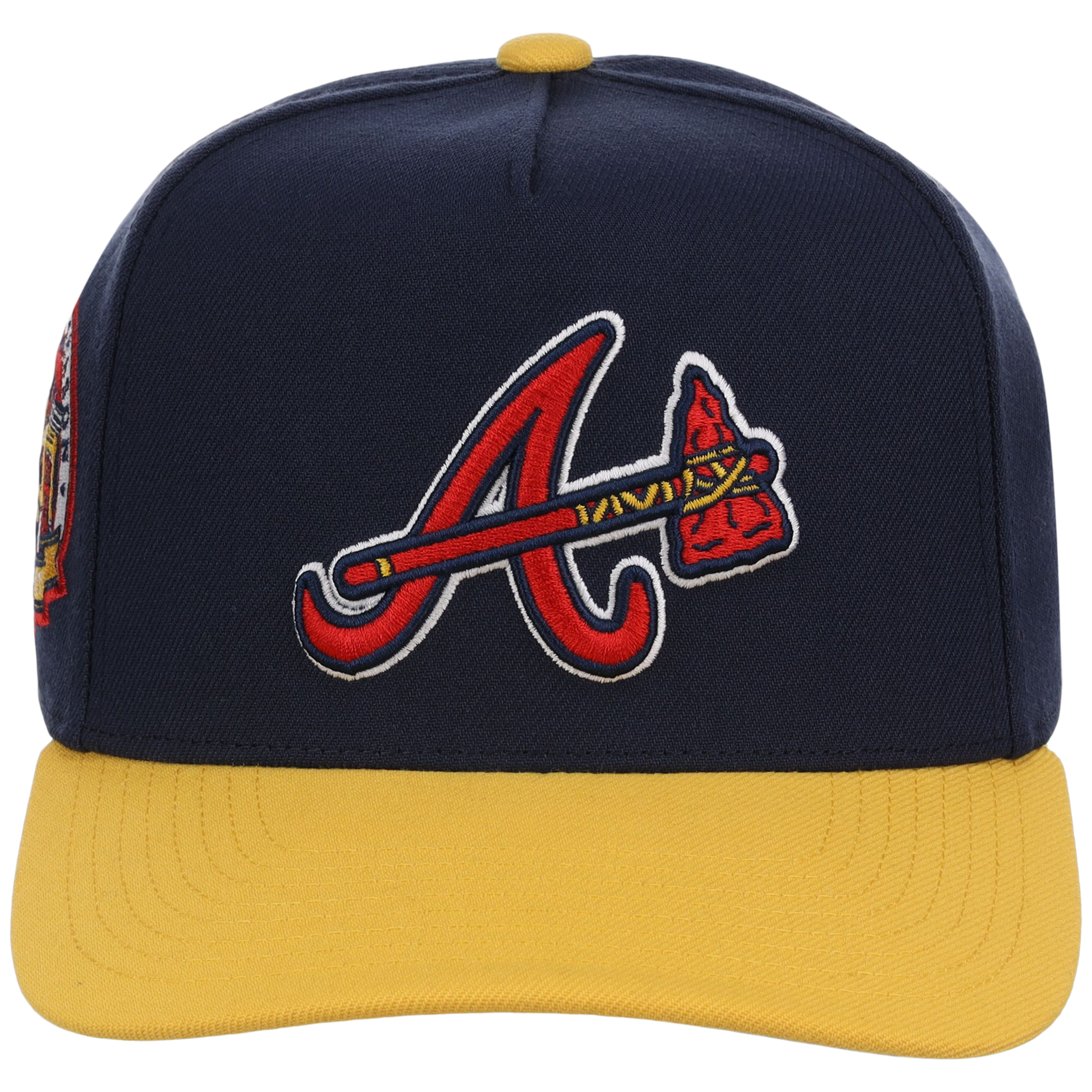 Atlanta Braves Mitchell & Ness MLB 'Era Flip' Heritage Series Pro Pinch - Navy/Yellow