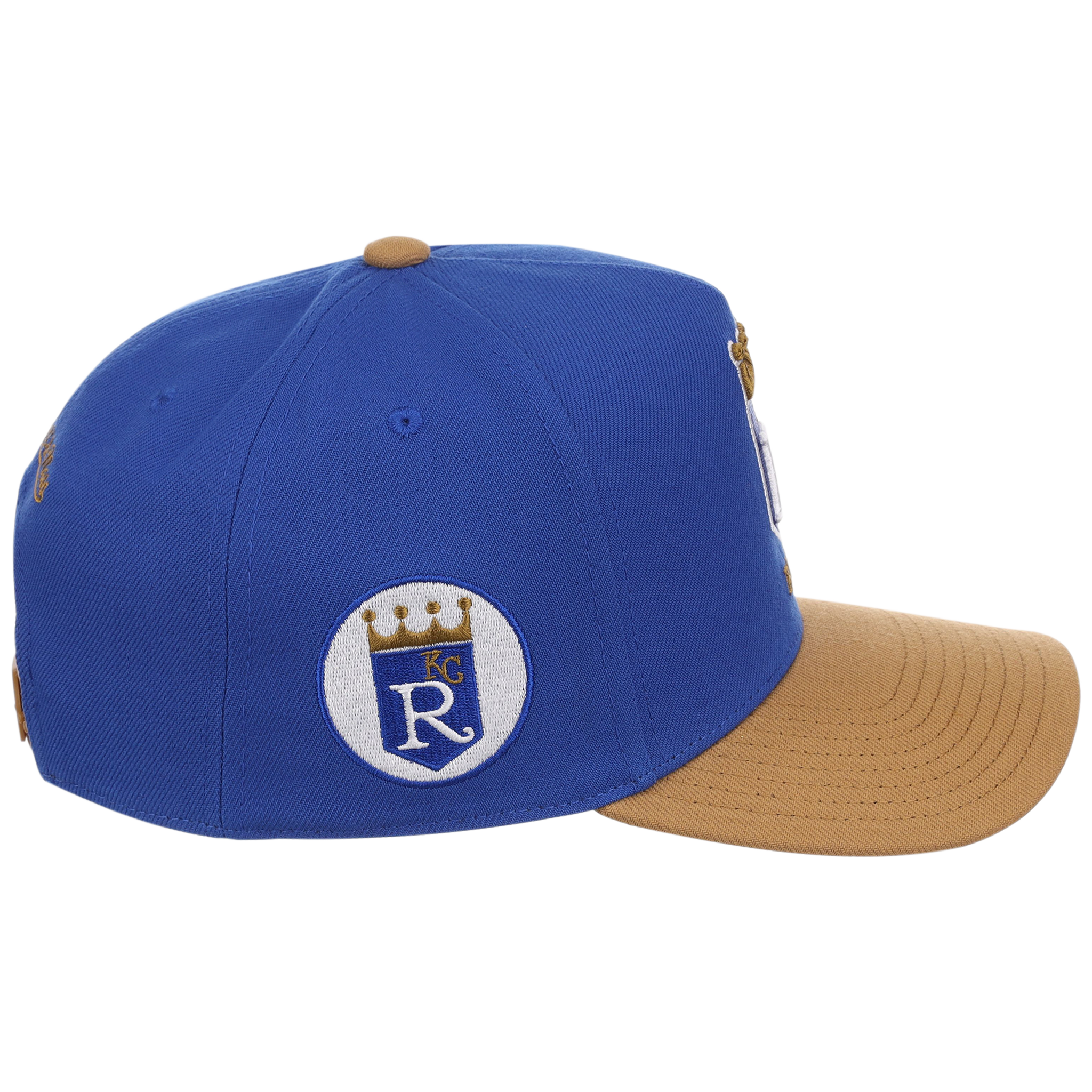 Kansas City Royals Mitchell & Ness MLB 'Era Flip' Heritage Series Pro Pinch - Royal/Tan