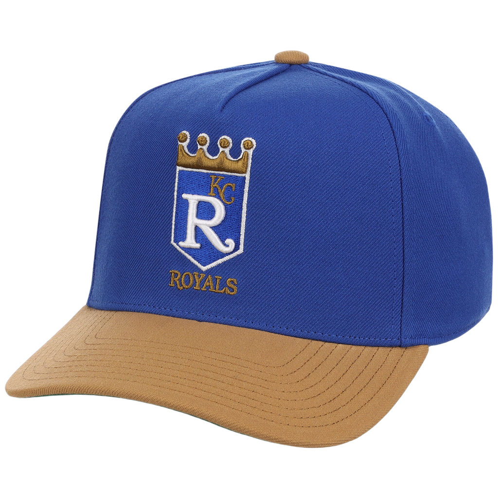Kansas City Royals Mitchell & Ness MLB 'Era Flip' Heritage Series Pro Pinch - Royal/Tan