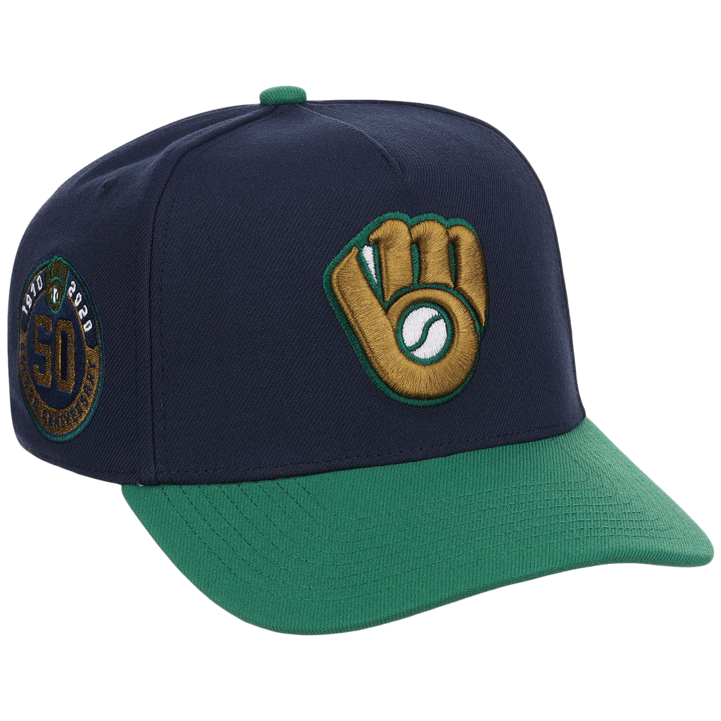 Milwaukee Brewers Mitchell & Ness MLB 'Era Flip' Heritage Series Pro Pinch - Navy/Green