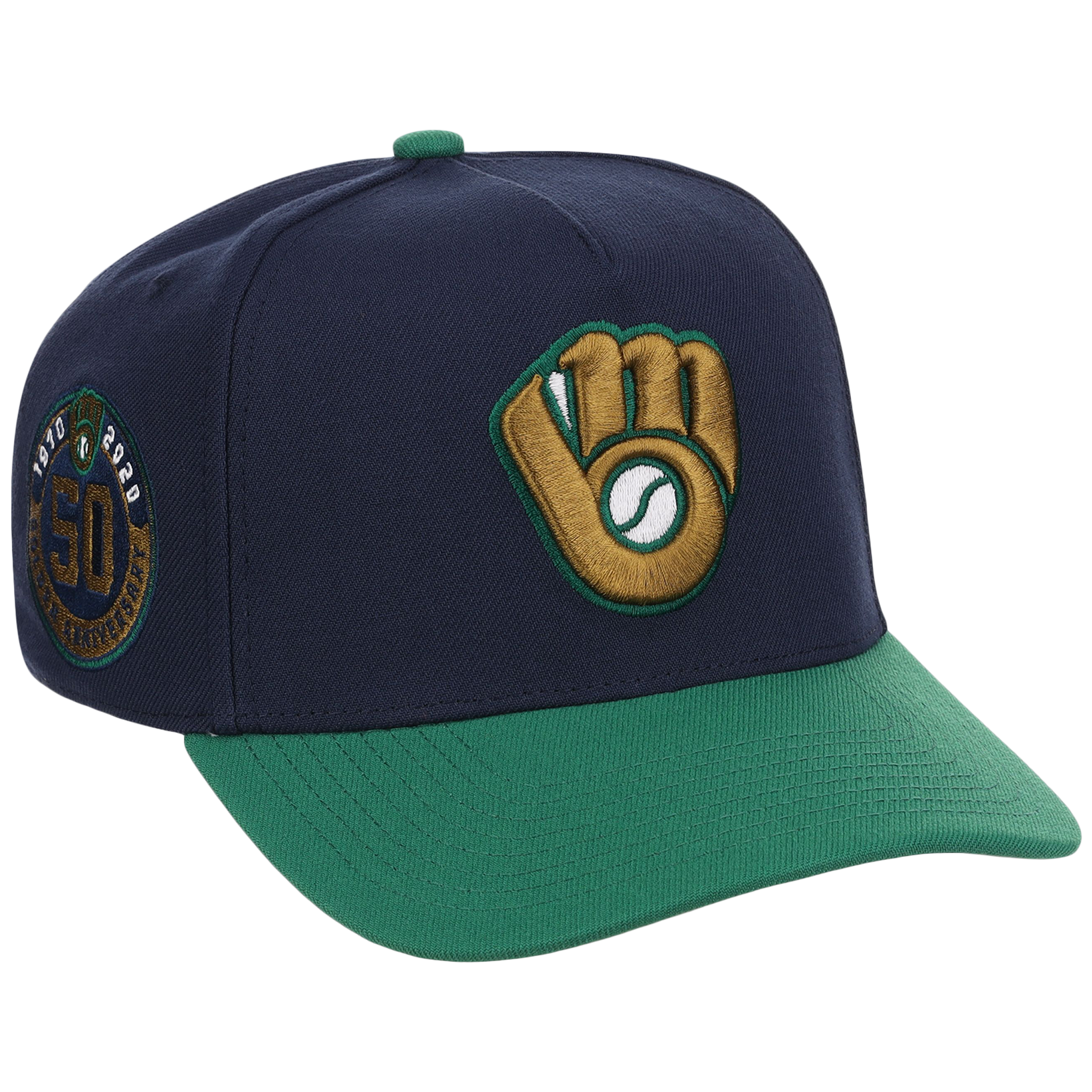 Milwaukee Brewers Mitchell & Ness MLB 'Era Flip' Heritage Series Pro Pinch - Navy/Green