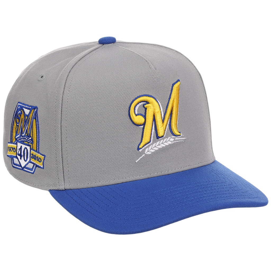 Milwaukee Brewers Mitchell & Ness MLB 'Era Flip' Heritage Series Pro Pinch - Grey/Blue