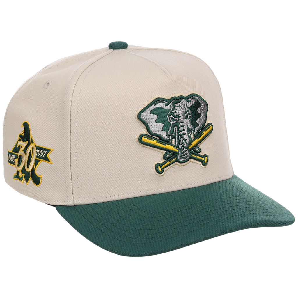 Oakland Athletics Mitchell & Ness MLB 'Era Flip' Heritage Series Pro Pinch - Cream/Darkk Green