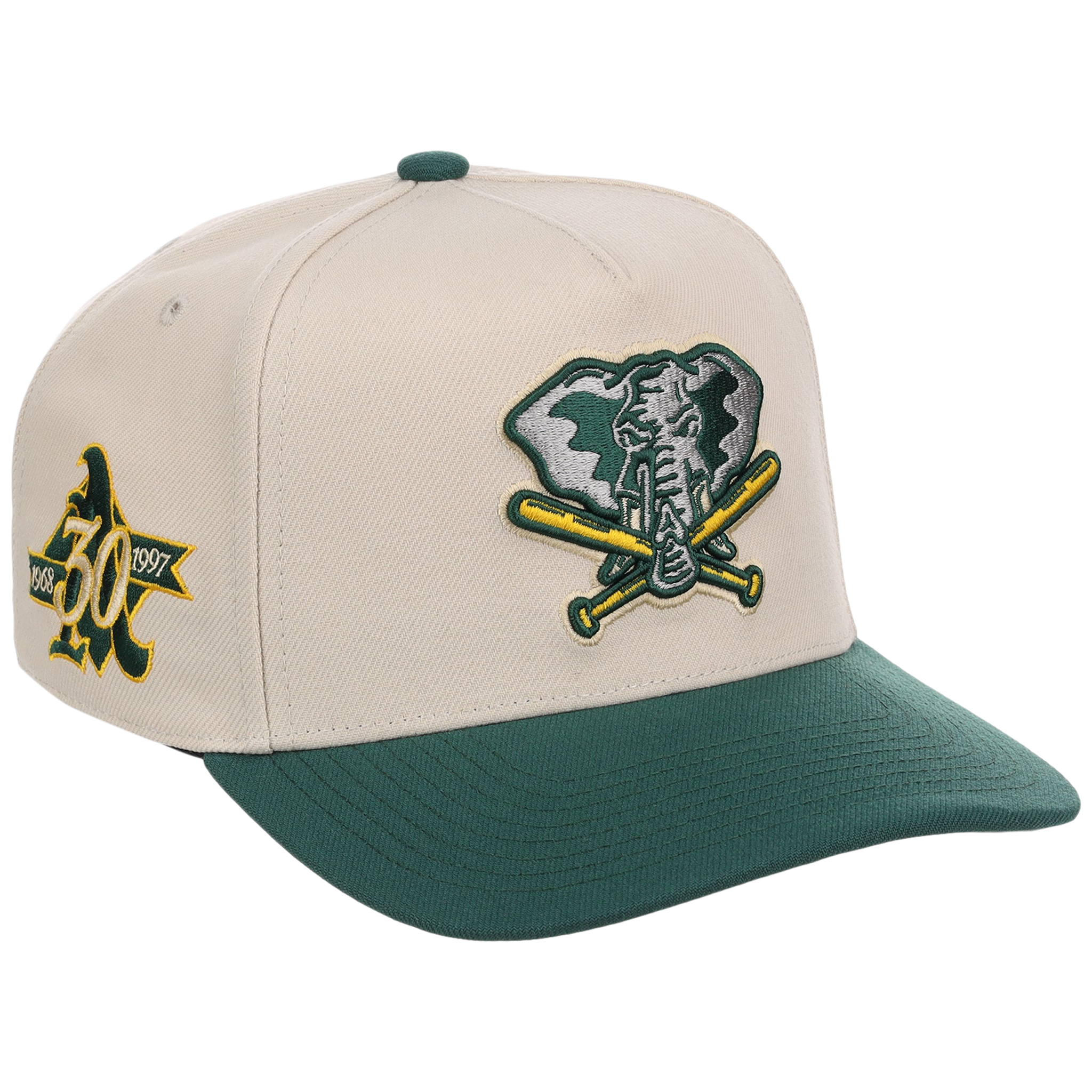 Oakland Athletics Mitchell & Ness MLB 'Era Flip' Heritage Series Pro Pinch - Cream/Darkk Green