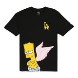 Los Angeles Dodgers MLB Simpsons New Era T-Shirt - Localized - Bart 'City of Angels' Tee - Black/Black