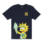New York Yankees MLB Simpsons New Era T-Shirt - Localized - Lisa 'Statue of Liberty' Tee - Navy/Navy
