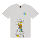 Houston Astros MLB Simpsons New Era T-Shirt - Localized - Homer 'Cowboy' Tee - White/White