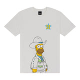 Houston Astros MLB Simpsons New Era T-Shirt - Localized - Homer 'Cowboy' Tee - White/White