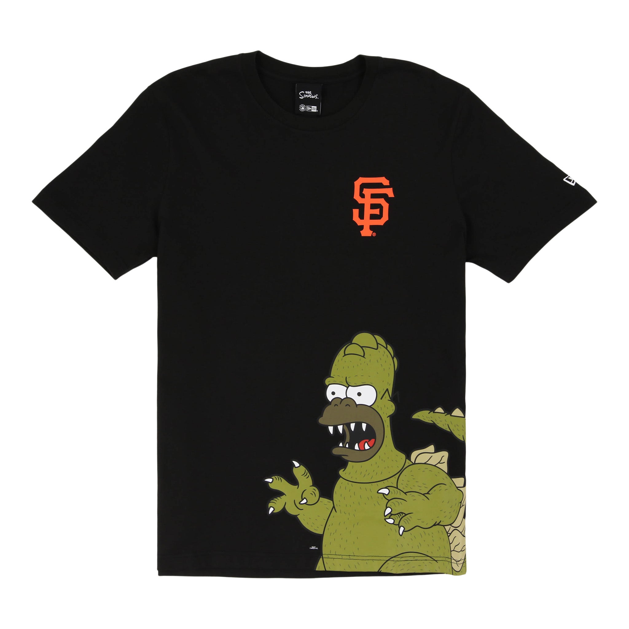 San Francisco Giants MLB Simpsons New Era T-Shirt - Localized - 'Godzilla' Tee - Black/Black