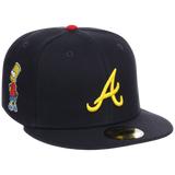 Atlanta Braves MLB Simpsons Localized New Era 59FIFTY - Peaches - Navy/Navy