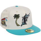 Florida Marlins MLB Simpsons Localized New Era 59FIFTY - Palm Tree - Chrome/Teal