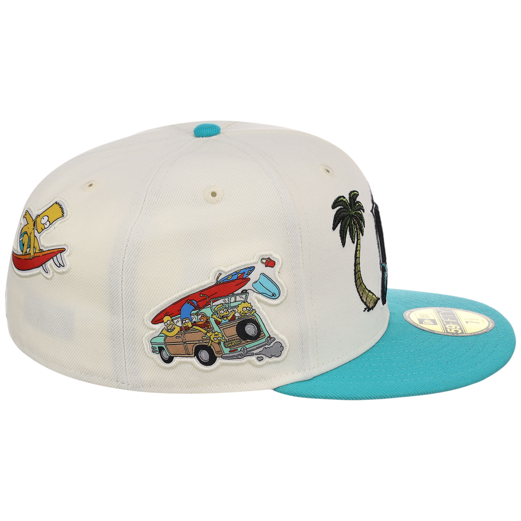 Florida Marlins MLB Simpsons Localized New Era 59FIFTY - Palm Tree - Chrome/Teal