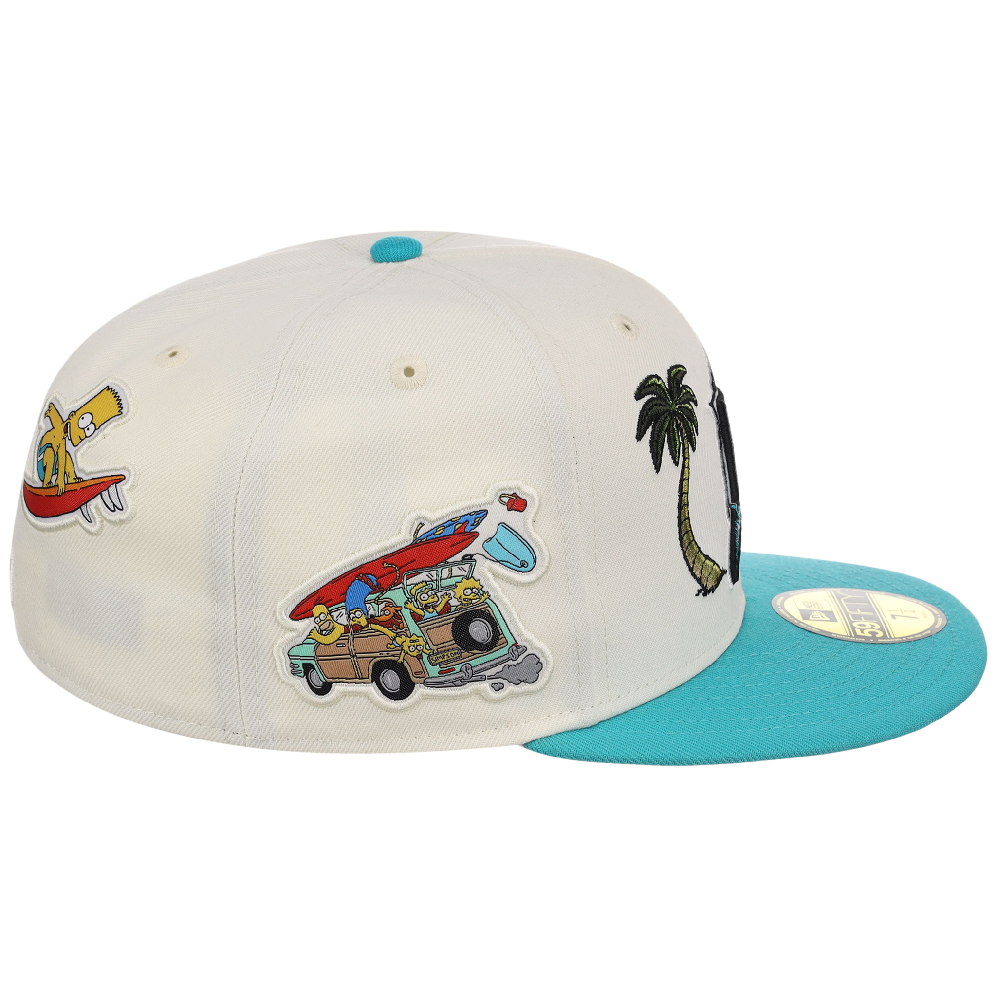 Florida Marlins MLB Simpsons Localized New Era 59FIFTY - Palm Tree - Chrome/Teal