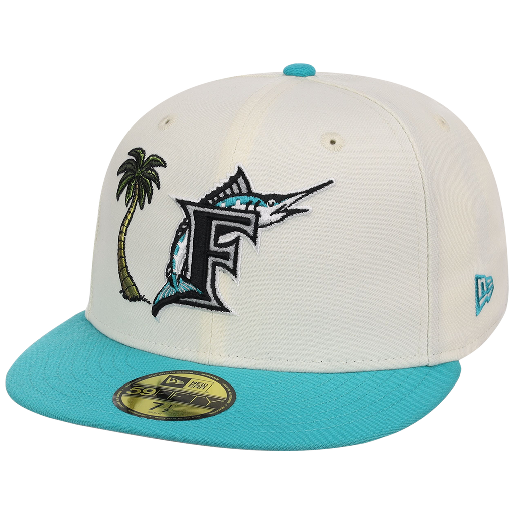 Florida Marlins MLB Simpsons Localized New Era 59FIFTY - Palm Tree - Chrome/Teal