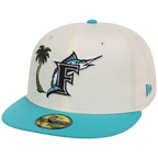 Florida Marlins MLB Simpsons Localized New Era 59FIFTY - Palm Tree - Chrome/Teal