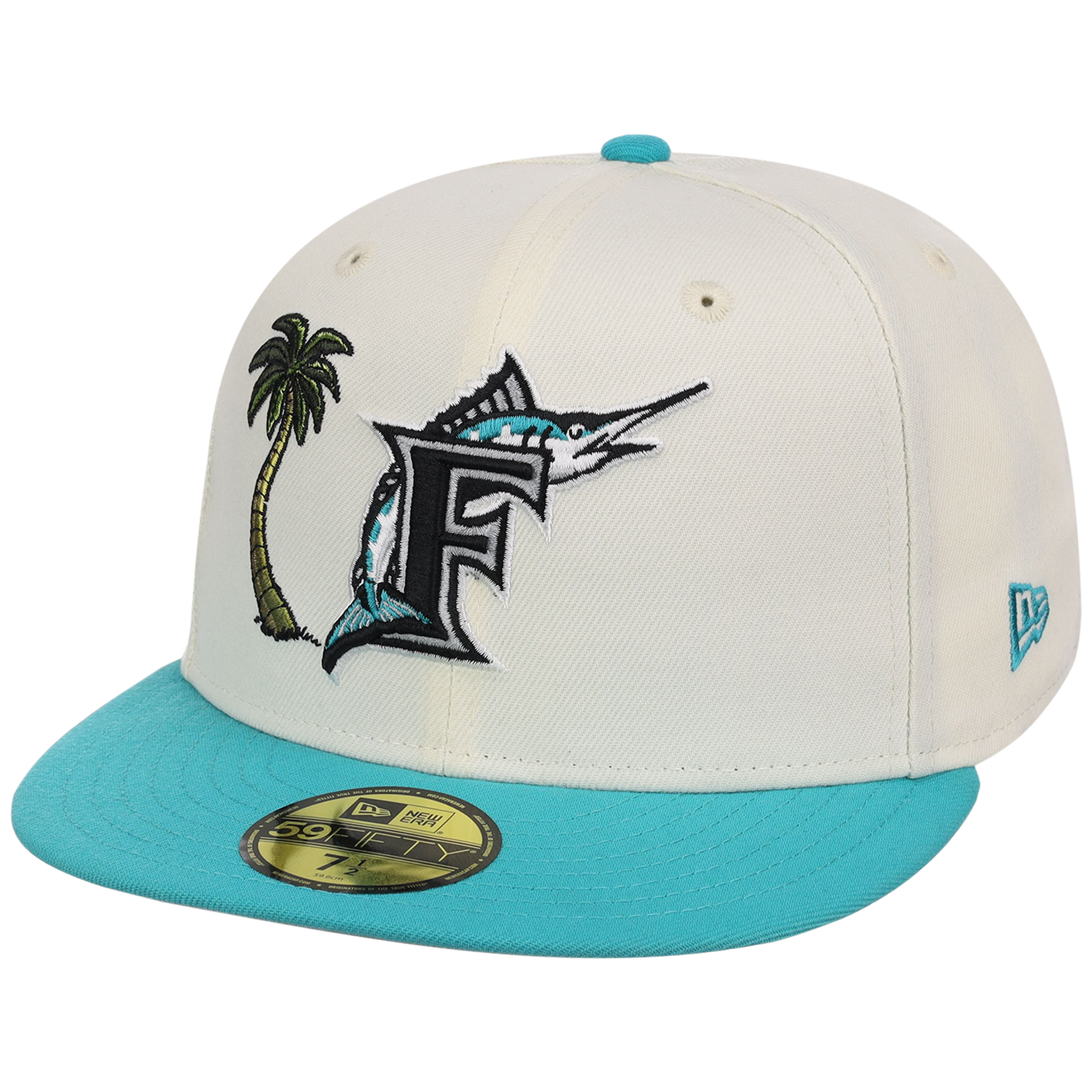 Florida Marlins MLB Simpsons Localized New Era 59FIFTY - Palm Tree - Chrome/Teal