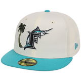Florida Marlins MLB Simpsons Localized New Era 59FIFTY - Palm Tree - Chrome/Teal