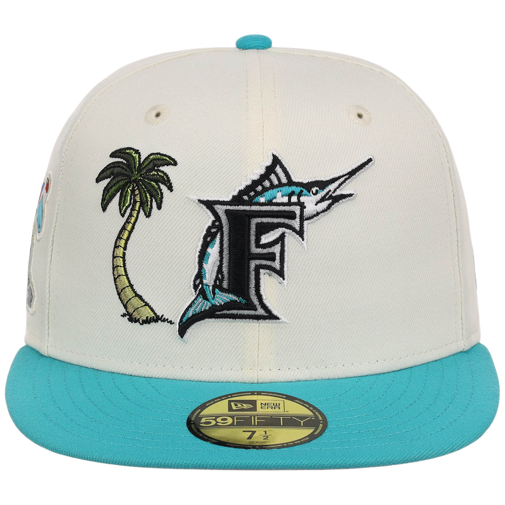 Florida Marlins MLB Simpsons Localized New Era 59FIFTY - Palm Tree - Chrome/Teal