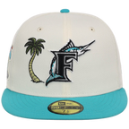 Florida Marlins MLB Simpsons Localized New Era 59FIFTY - Palm Tree - Chrome/Teal
