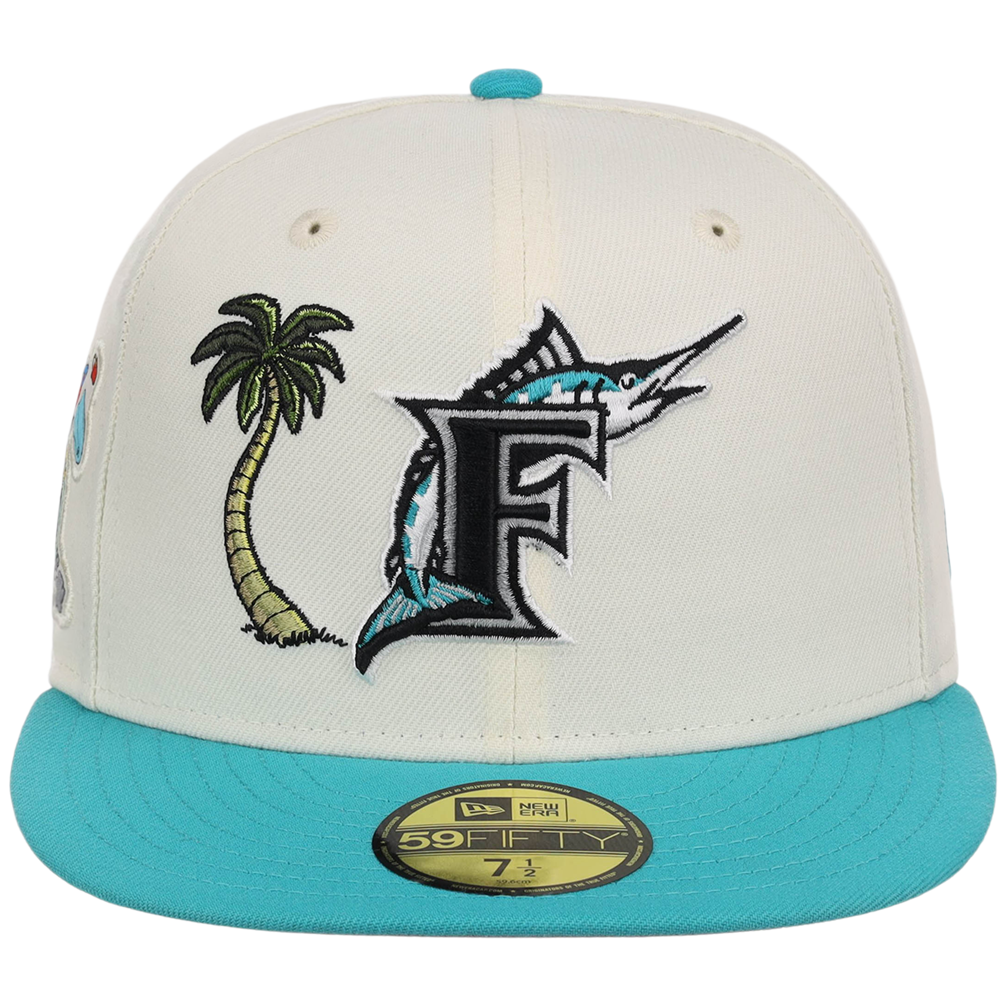Florida Marlins MLB Simpsons Localized New Era 59FIFTY - Palm Tree - Chrome/Teal