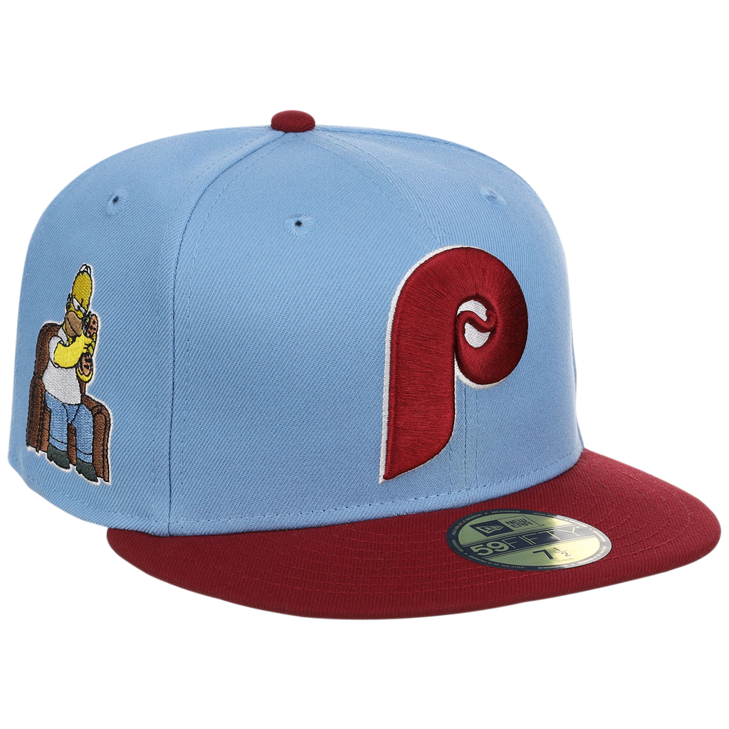 Philadelphia Phillies MLB Simpsons Localized New Era 59FIFTY - Hoagie - Sky/Maroon