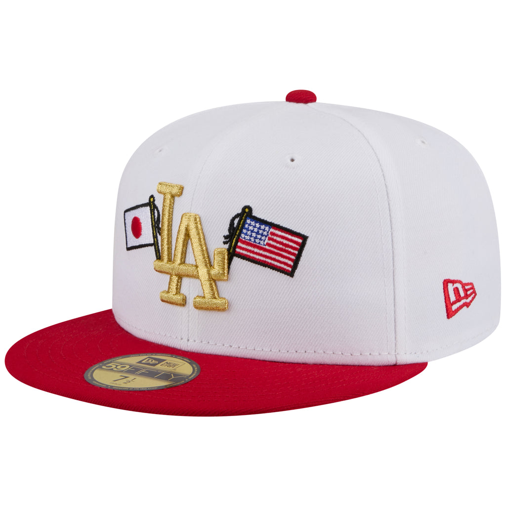 Los Angeles Dodgers Los Angeles Crown the City - Expansion Pack 2.0 - JAPAN USA Flags  - White/Red