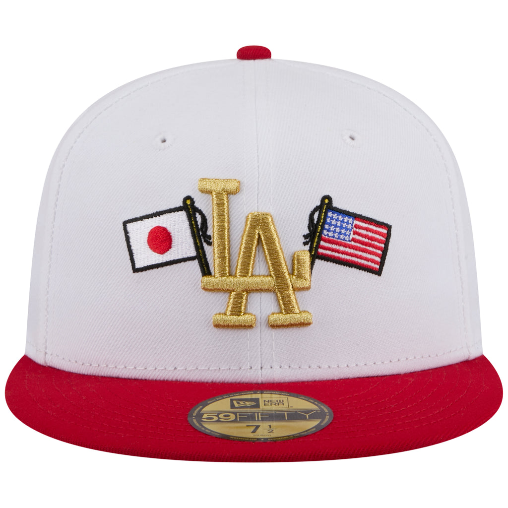 Los Angeles Dodgers Los Angeles Crown the City - Expansion Pack 2.0 - JAPAN USA Flags  - White/Red