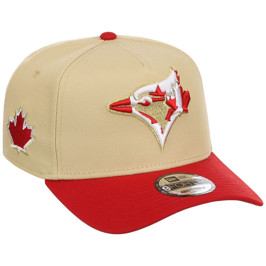 Toronto Blue Jays Toronto Crown the City - Flag Fill New Era 9FORTY (Gold/Red)
