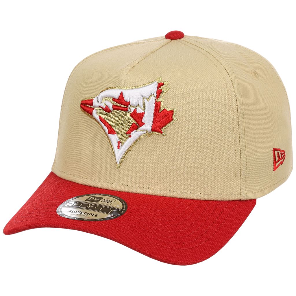 Toronto Blue Jays Toronto Crown the City - Flag Fill New Era 9FORTY (Gold/Red)
