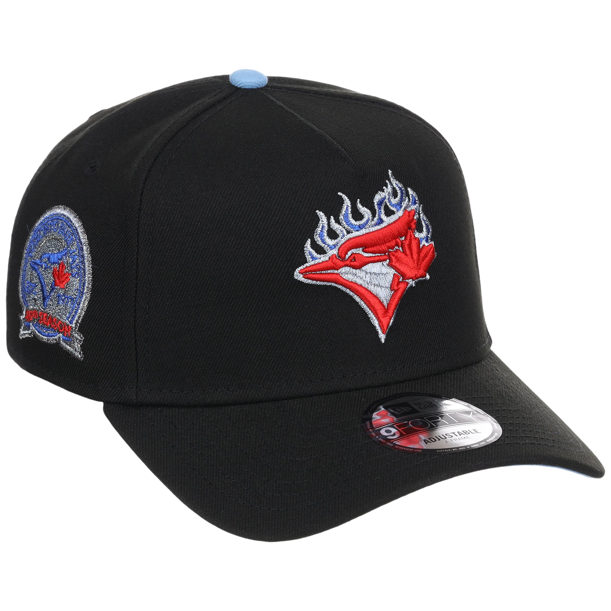 Toronto Blue Jays Toronto Crown the City - Blue Flame New Era 9FORTY (Black/Black)