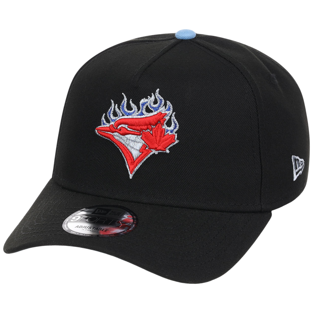 Toronto Blue Jays Toronto Crown the City - Blue Flame New Era 9FORTY (Black/Black)