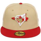 Toronto Blue Jays Toronto Crown the City - Flag Fill New Era 9FORTY (Gold/Red)