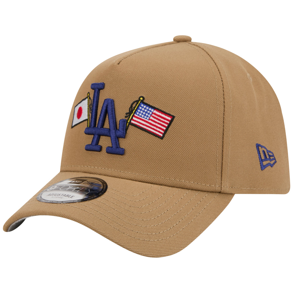 Los Angeles Dodgers Los Angeles Crown the City - JAPAN USA Flags - Khaki/Khaki New Era 9FORTY