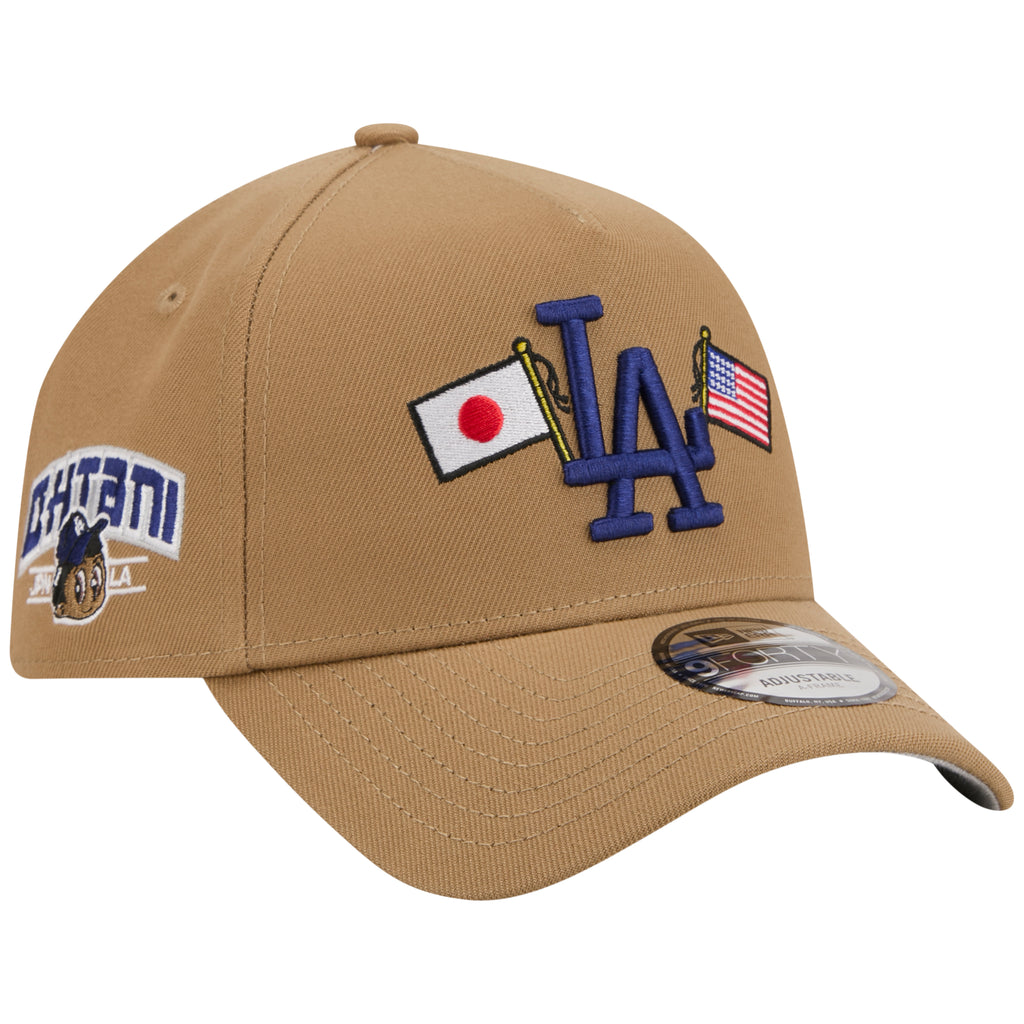 Los Angeles Dodgers Los Angeles Crown the City - JAPAN USA Flags - Khaki/Khaki New Era 9FORTY