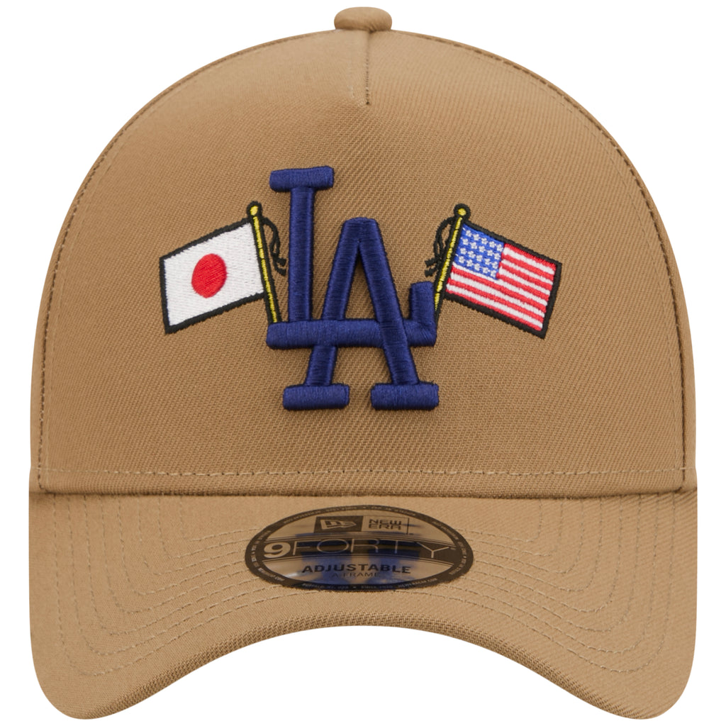 Los Angeles Dodgers Los Angeles Crown the City - JAPAN USA Flags - Khaki/Khaki New Era 9FORTY