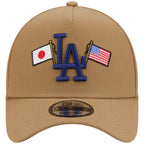 Los Angeles Dodgers Los Angeles Crown the City - JAPAN USA Flags - Khaki/Khaki New Era 9FORTY