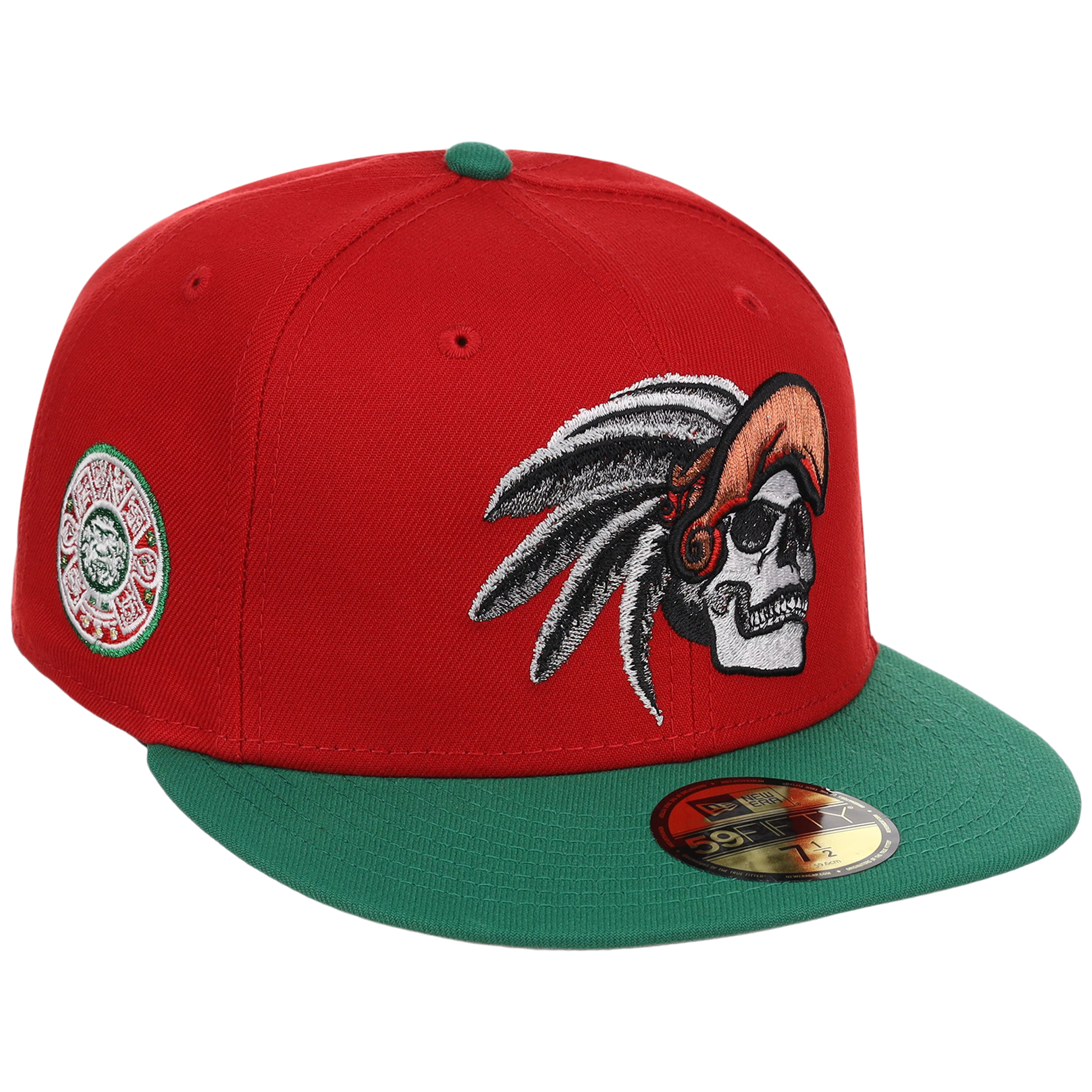 Crown the City: Mexico City - Aztec Head New Era 59FIFTY (Red/Dark Green)