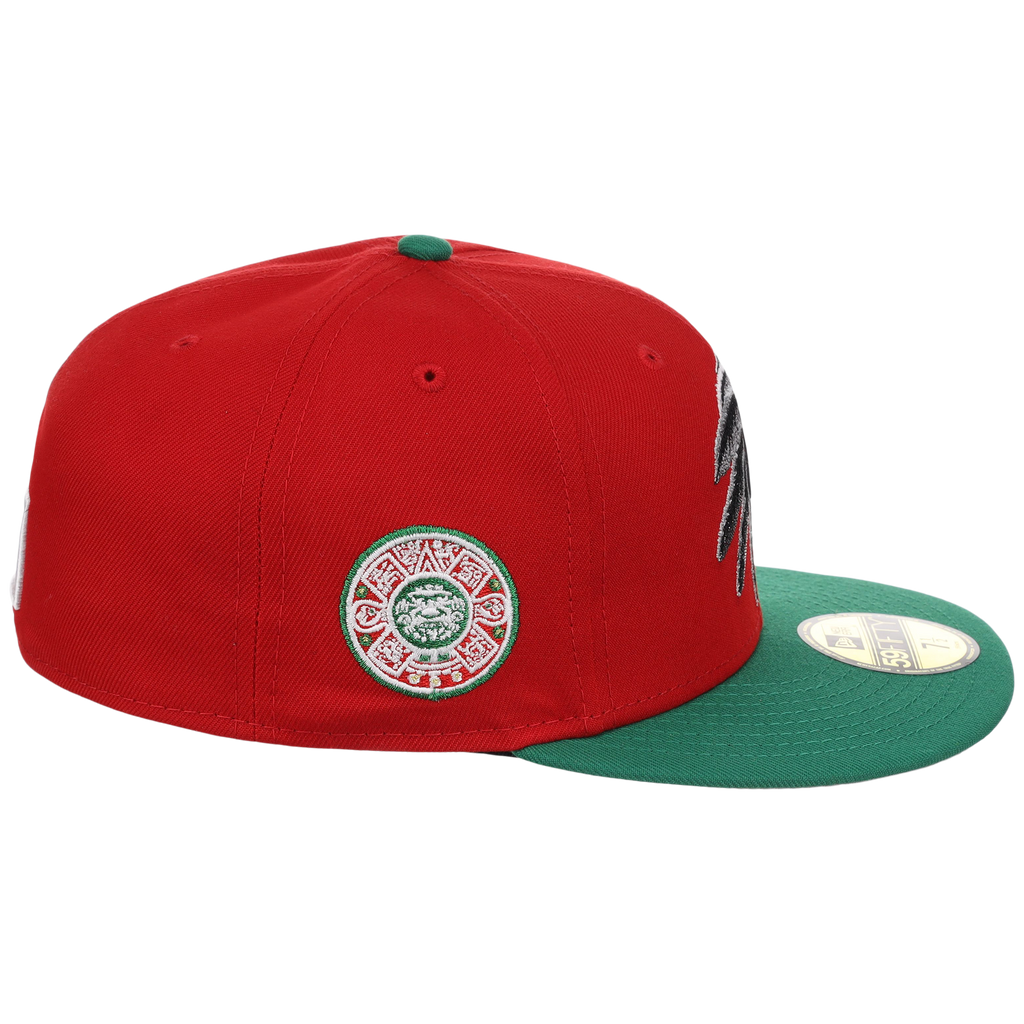 Crown the City: Mexico City - Aztec Head New Era 59FIFTY (Red/Dark Green)