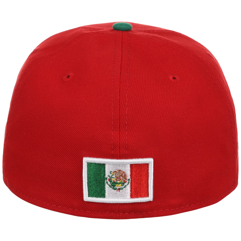 Crown the City: Mexico City - Aztec Head New Era 59FIFTY (Red/Dark Green)
