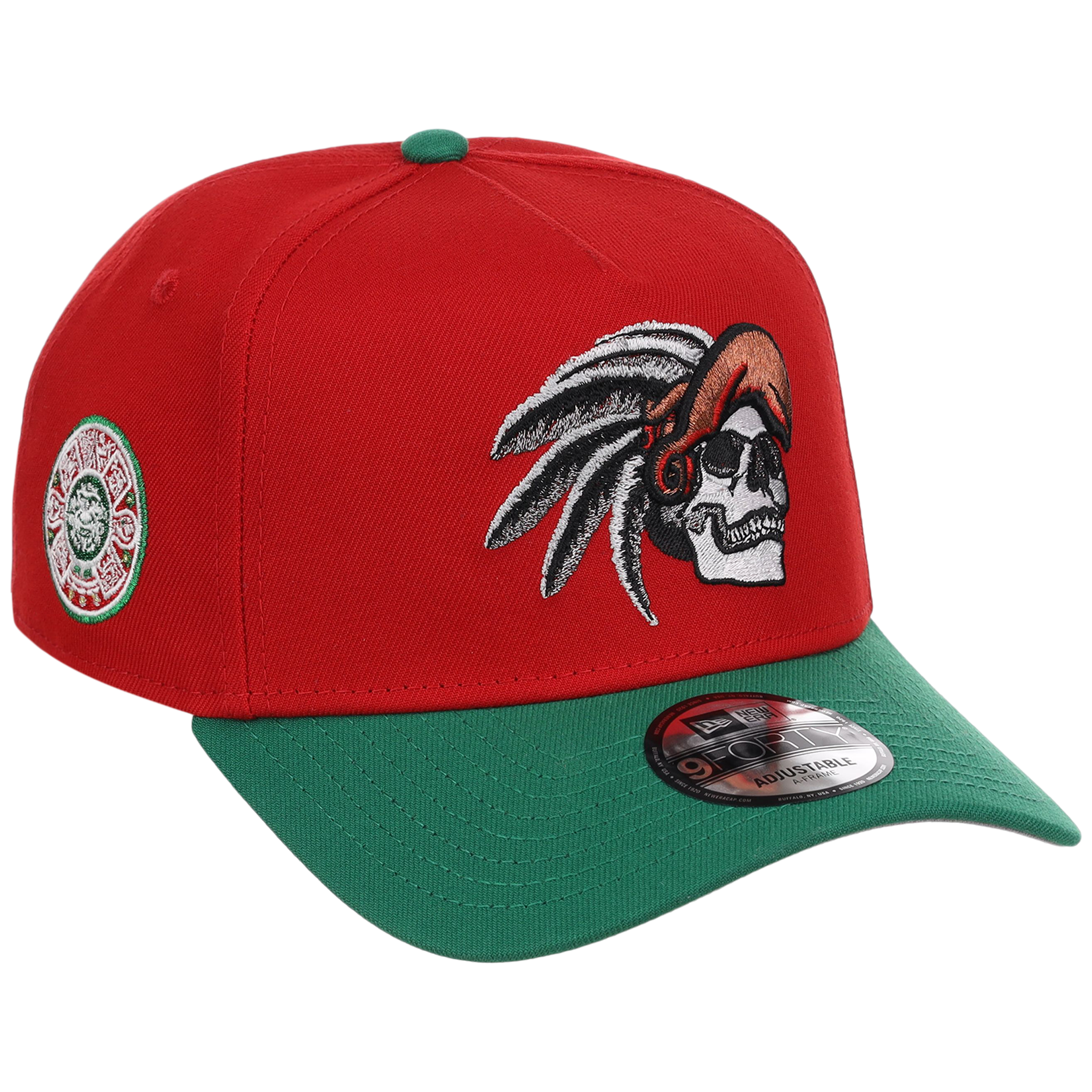 Crown the City: Mexico City - Aztec Head New Era 9FORTY (Red/Dark Green)