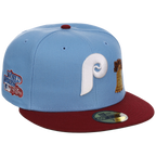 Philadelphia Phillies Philly Crown the City - Sky Bell New Era 59FIFTY (Sky/Maroon)