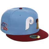 Philadelphia Phillies Philly Crown the City - Sky Bell New Era 59FIFTY (Sky/Maroon)
