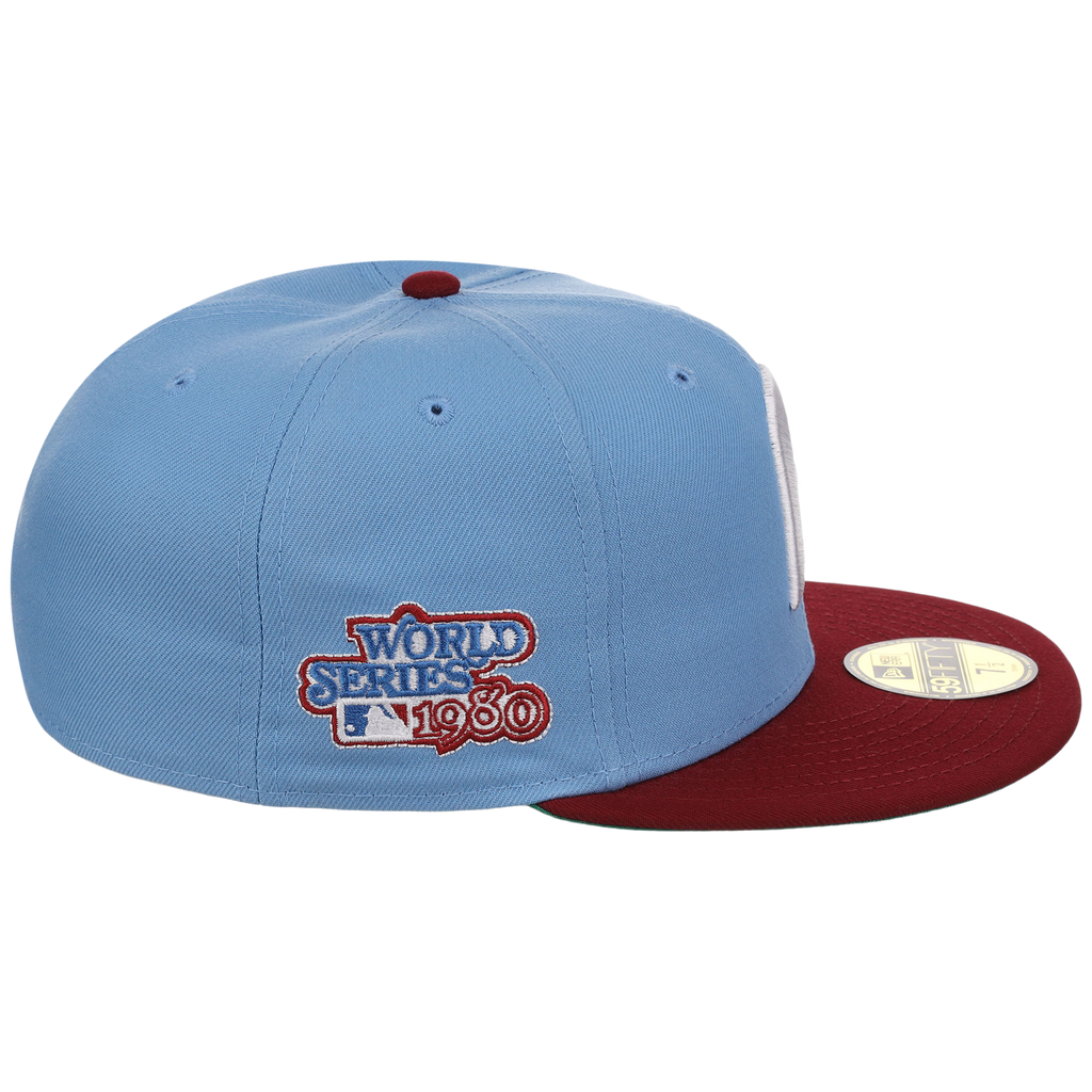 Philadelphia Phillies Philly Crown the City - Sky Bell New Era 59FIFTY (Sky/Maroon)