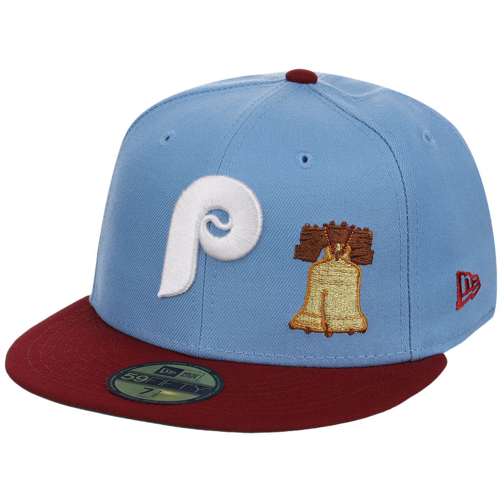 Philadelphia Phillies Philly Crown the City - Sky Bell New Era 59FIFTY (Sky/Maroon)